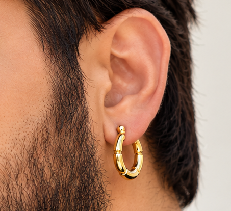 Chunky Segmented Hoop Earrings