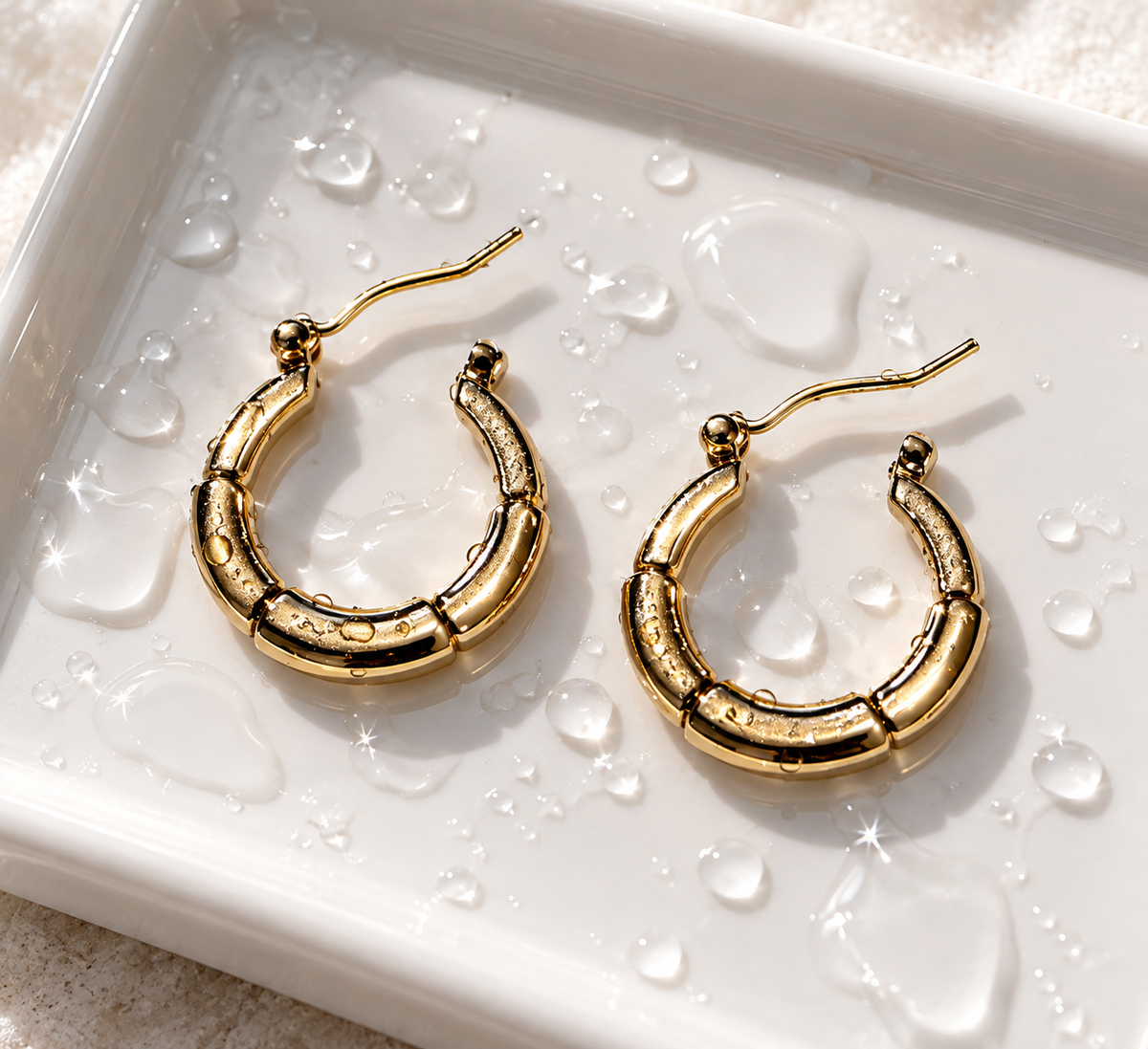 Chunky Segmented Hoop Earrings