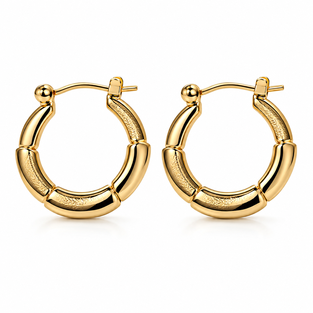 Chunky Segmented Hoop Earrings